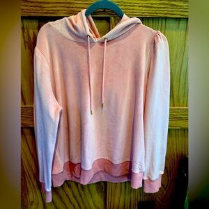 Blush Pink Michael Kors Velour Pullover Hoodie